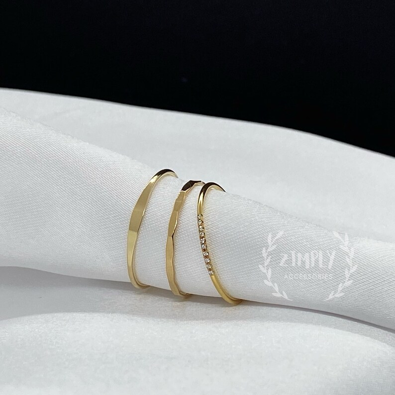 Gold Filled Cz Diamond Rings**14K Gold Filled Rings**Stacking Rings**Thin Gold Rings**Simple Gold Rings