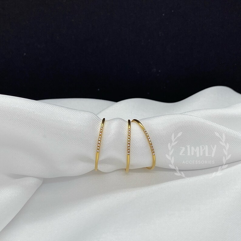Gold Filled Cz Diamond Rings**14K Gold Filled Rings**Stacking Rings**Thin Gold Rings**Simple Gold Rings