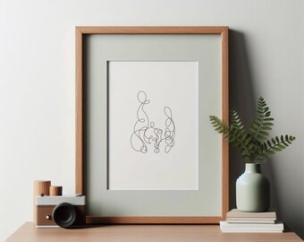 Druk „Family Fine Line” | Ilustracja rysowana ręcznie | do pobrania cyfrowego