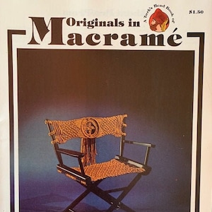 Macrame Patterns Book PDF Originals In Macrame Vintage Turks Head Digital Download Pot Plant Hanger Holders Wall Hangings Director Chair 70s