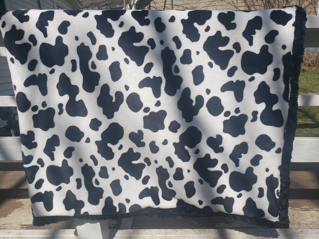 Jumbo Cow Print Throw Blanket Etsy