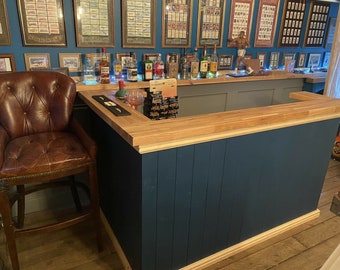 Oak home drinks bar