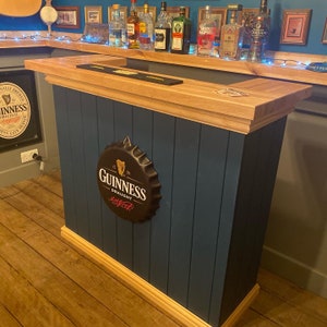 Home bar, Summerhouse bar. solid oak bar top