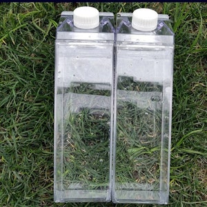 Paquete de 12 botellas pequeñas de leche de vidrio transparente con tapas,  botella de jugo de vidrio, reutilizable, tarro de leche pequeño, contenedor