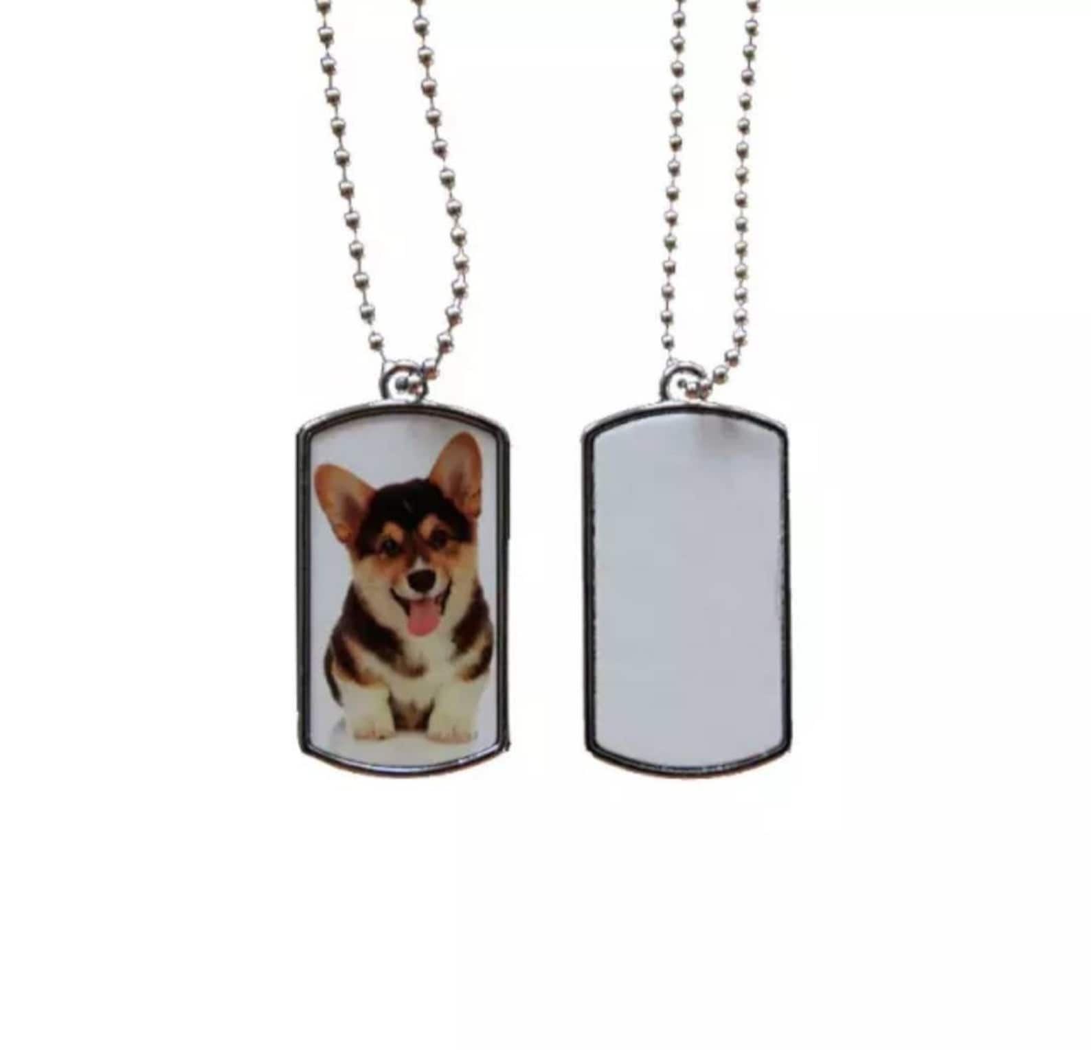 Sublimation aluminum dog tag necklace Etsy