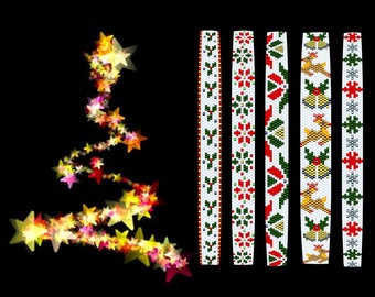 Christmas Peyote Bracelet Pattern Bead Bracelet, Peyote Stitch Bracelet, Christmas Bracelet Pattern, Even Count Peyote Bracelet Pattern, Pdf