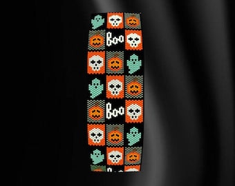 Peyote Halloween Bracelet Pattern, Peyote Stitch Bracelet Pattern, Even Count Peyote Bracelet Pattern Halloween Bead Pattern
