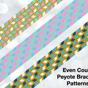Even count peyote bracelet pattern, peyote pattern kit, peyote bracelet pattern bundle, Peyote pattern
