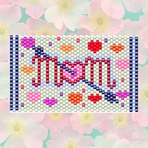 Mama Muttertag Perlenmuster, Peyote Pen Wrap Muster, Mama Perlenmuster, Perlen Pen Wrap Muster, Peyote Mini Muster, Peyote Pen Wrap