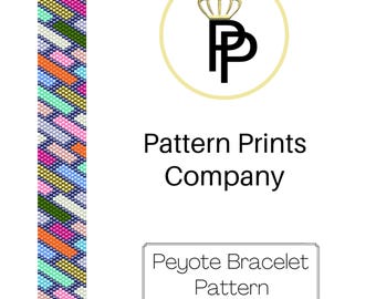 Peyote Beaded Bracelet Pattern, Peyote, Peyote Pattern, Even Count Peyote, Color Block Peyote Pattern, Peyote Pdf, Peyote Bracelet Pattern