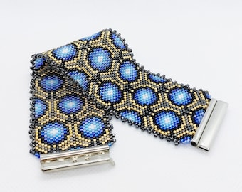 Geometric Ombre - Even Count Peyote Stitch Bracelet Pattern, Peyote Stitch Bracelet Pattern, Peyote Pattern, Peyote Circles Bracelet Pattern