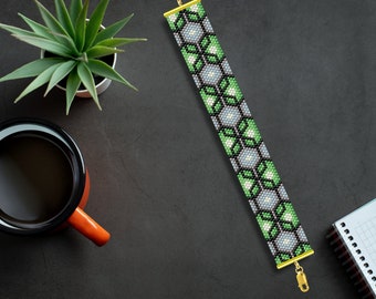 Milan Peyote Bracelet Pattern, Peyote Stitch Bracelet Pattern, Miyuki Delica Pattern, Even Count Peyote Bracelet Pattern, Peyote Patterns