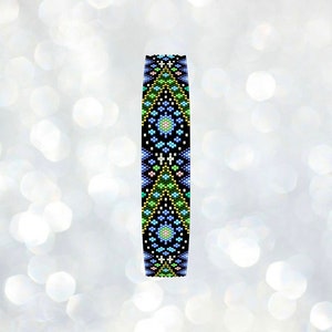 Peyote Stitch Bracelet Cuff Beading Pattern INSTANT DOWNLOAD Pdf Pattern, Peyote Bracelet Pattern Bead Bracelet, narrow peyote Miyuki Delica