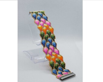 Peyote Bracelet Pattern for Bead Bracelet, Peyote Stitch Bracelet Pattern, Miyuki Delica Pattern, Peyote Beaded Bracelet Pattern, Pdf