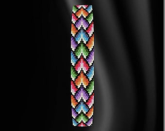 Peyote Bracelet Pattern for Bead Bracelet, Peyote Stitch Bracelet Pattern, Miyuki Delica Pattern, Even Count Peyote Bracelet Pattern, Pdf