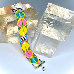 Memphis Milano Loom Bracelet Pattern, Loom Bracelet Pattern, Loom Bead Pattern, Loom Pattern, Bead Loom Patterns, Geometric Loom Pattern