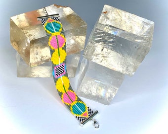 Memphis Milano Loom Bracelet Pattern, Loom Bracelet Pattern, Loom Bead Pattern, Loom Pattern, Bead Loom Patterns, Geometric Loom Pattern