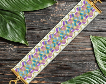 Landaa Giraavaru - Peyote Bracelet Pattern, Peyoted Beaded Bracelet Pattern, Even Count Peyote Bracelet Pattern, Peyote Beaded Bracelet