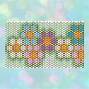Perlen Pen Wrap Muster, Ostern Pen Wrap Muster, Blumen Stift Wrap Muster, Peyote Pen Wrap, Peyote Blumenmuster, Even Count Peyote Blume
