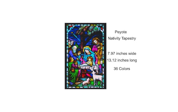 Christmas Peyote Tapestry Pattern, Peyote Tapestry Pattern, Peyote Christmas Tapestry, Peyote Nativity Tapestry Pattern, Bead Tapestry Pdf