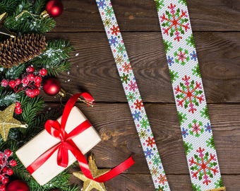 Peyote Snowflake Bracelet Patterns, Peyote Snowflake Patterns, Peyote Winter Patterns, Peyote Patterns, Peyote Christmas Bracelet Pattern