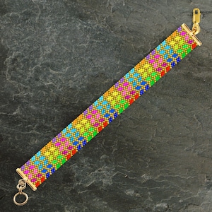 Colorful Peyote Bracelet Pattern, Peyote Bracelet Pattern, Even Count Peyote Bracelet Pattern, Colorful Peyote Pattern