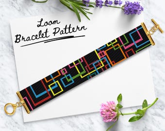 Mid Century Modern Loom Pattern, Loom Bracelet Pattern, Loom Bead Pattern, Bead Loom Pattern, Loom Pattern, Geometric Loom Pattern, MCM Loom