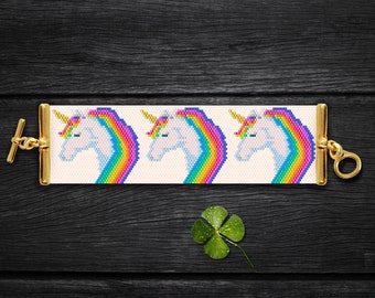 Unicorn Peyote Bracelet Pattern, Peyote Unicorn Bracelet Pattern, Peyote Unicorn Pattern, Peyote Bracelet Pattern, Peyote Pattern