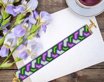 Beautiful Braid Peyote Bracelet Pattern, Braided Peyote Bracelet Pattern, Even Count Peyote Bracelet Pattern, Peyote Braid Pattern