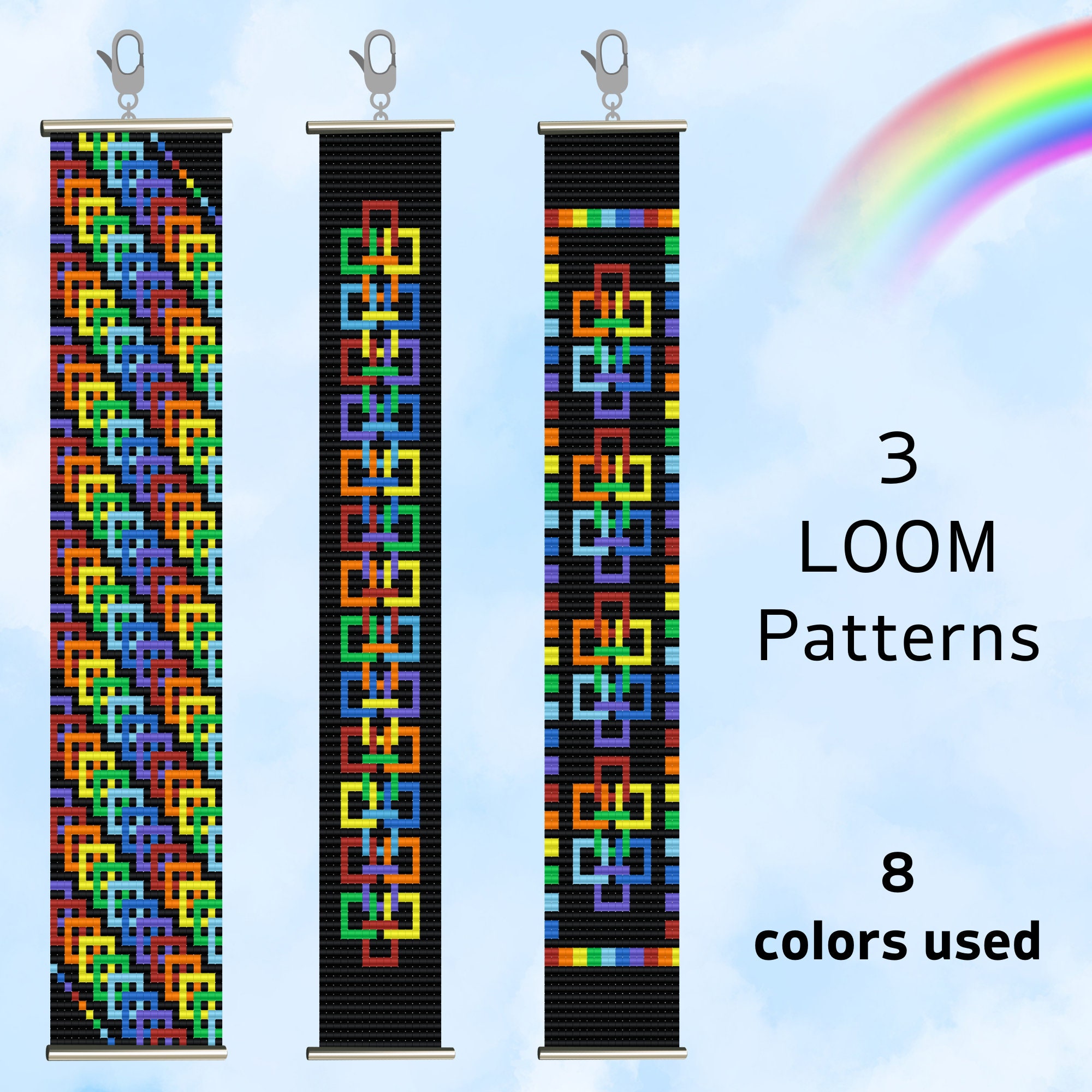 Labyrinth Pattern Loom Bracelet, Miyuki Delica Beads Adjustable