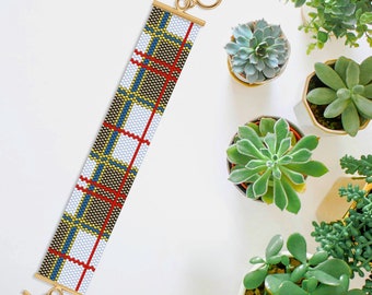 Casual Desire - Peyote Stitch Plaid Pattern, Plaid Peyote Bracelet Pattern, Peyote Plaid Bracelet Pattern, Plaid Bracelet Pattern