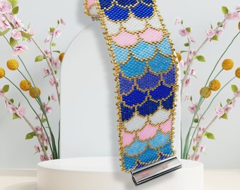 Mermaid - Peyoted Beaded Bracelet Pattern, Peyote Bracelet Pattern, Peyote Beaded Pattern, Peyote Stitch Bracelet Pattern
