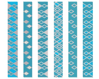 Paquete de patrón de peyote, conjunto de patrones de pulsera de peyote, patrón de pulsera de peyote de conteo uniforme, paquete de patrón de pulsera de peyote, patrón de peyote