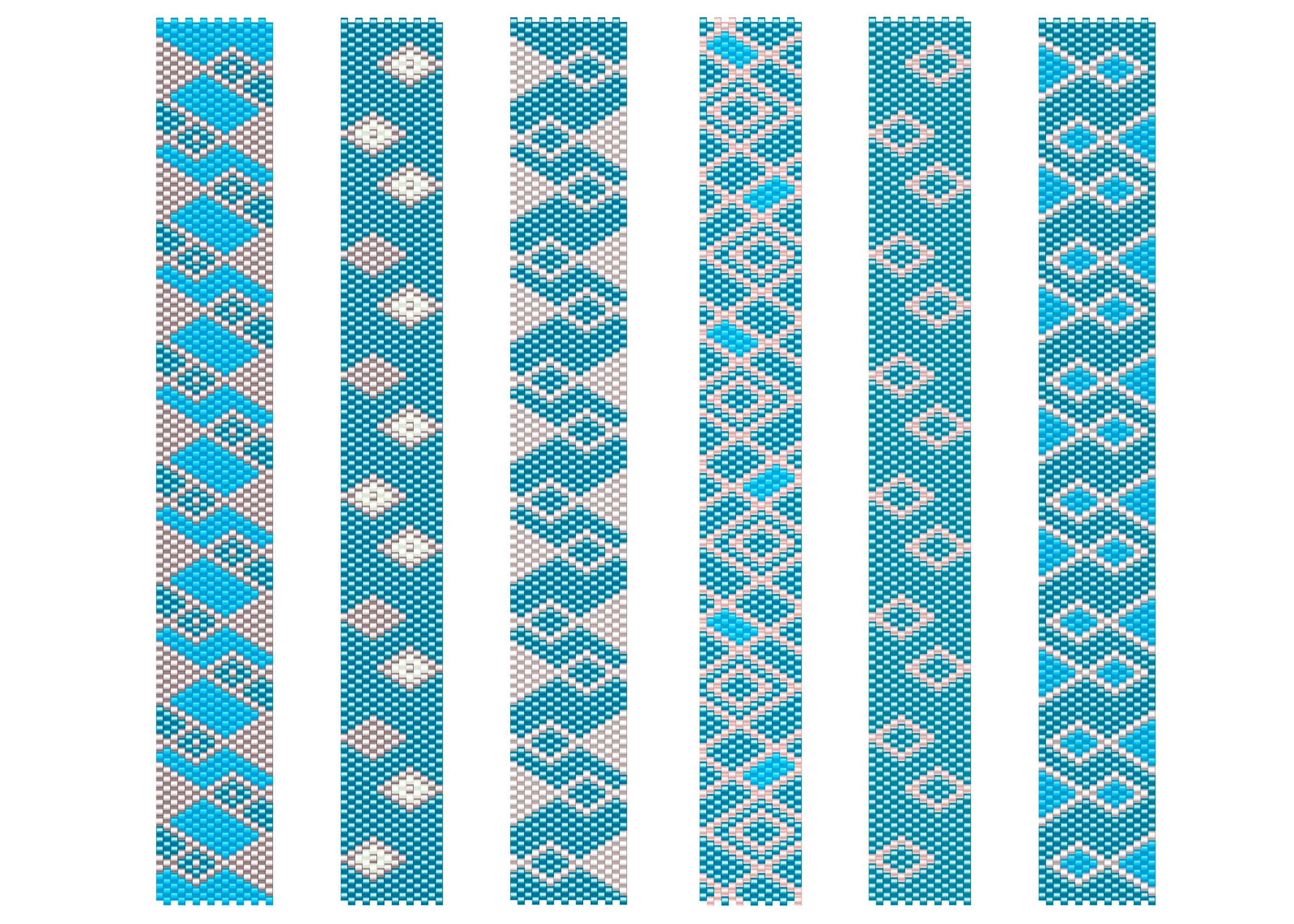 Peyote Pattern Bundle, Peyote Bracelet Pattern Set, Even Count Peyote ...