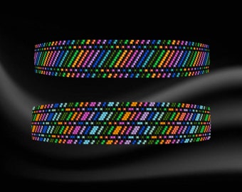 Peyote Stitch Bracelet Cuff Beading Pattern INSTANT DOWNLOAD Pdf Pattern, Peyote Bracelet Pattern Bead Bracelet, narrow peyote Miyuki Delica