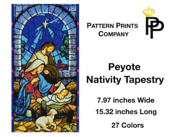 Patrón de tapiz navideño de peyote, patrón de tapiz navideño de puntada peyote, tapiz navideño de peyote, patrón de tapiz navideño de peyote pdf