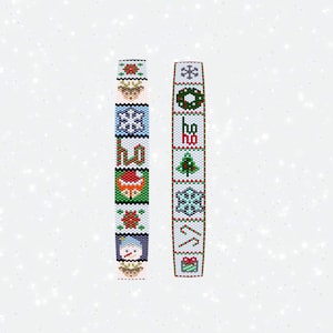 Peyote Christmas Bracelet Pattern, Peyote Bracelet Pattern, Peyote Christmas Pattern, Even Count Peyote Bracelet Pattern, Peyote Pattern Pdf