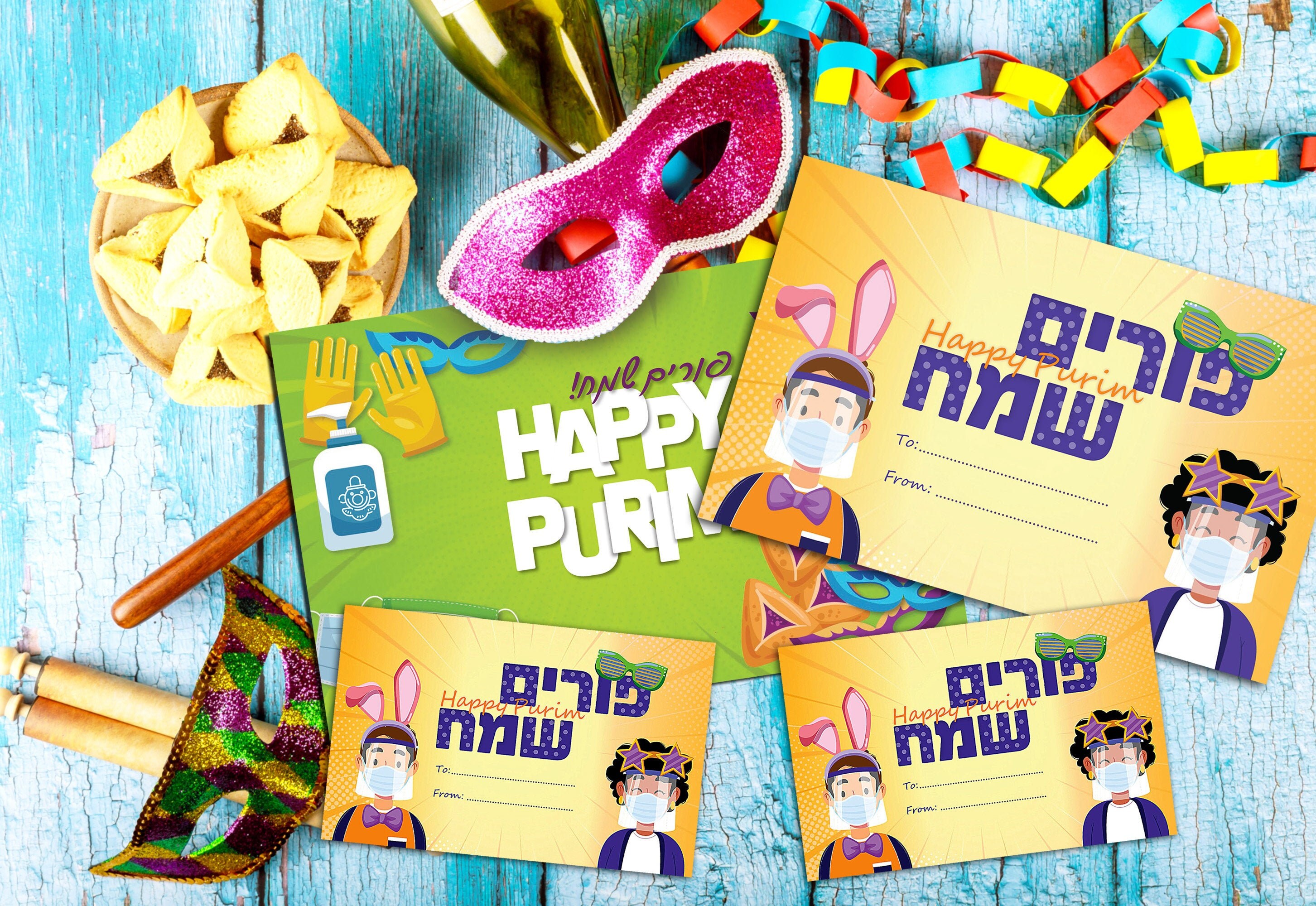 Printable Purim Greeting Cards/Tags to send out or to label | Etsy