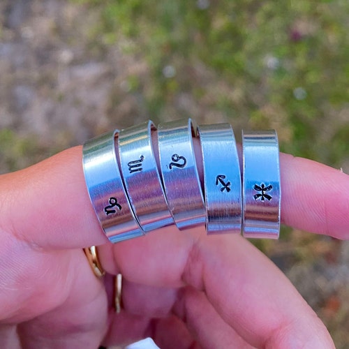 Zodiac Sign Ring Etsy