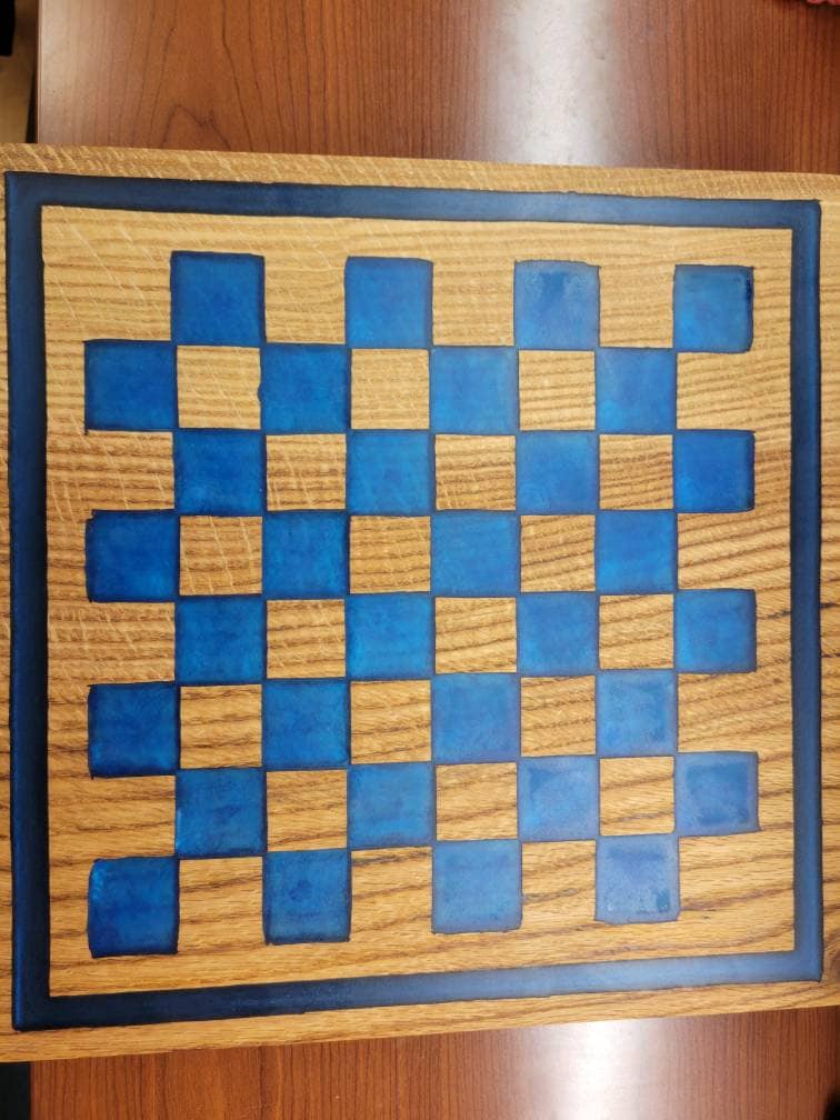 Handmade Wood and Resin Chess Board Etsy UK