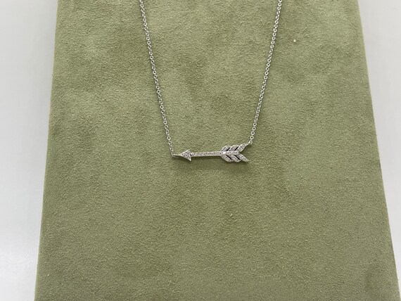 14k gold diamond arrow necklace | dainty layering… - image 4