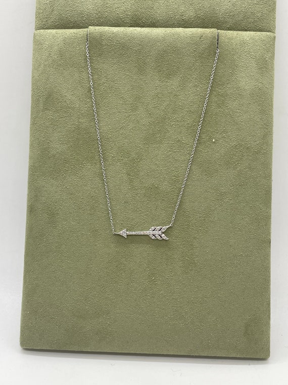14k gold diamond arrow necklace | dainty layering… - image 7