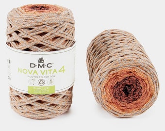 Fil recyclé NOVA VITA 4 - Couleurs  Multico - Crochet tricot Macaramé