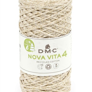Recycled Yarn NOVA VITA 4 Metallic DMC Crochet Knitting Macramé REF 03