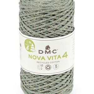 Recycled Yarn NOVA VITA 4 Metallic DMC Crochet Knitting Macramé REF 12