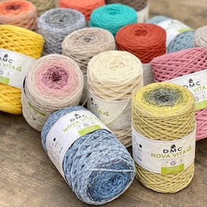 Recycled cotton yarn DMC NOVA VITA 4 Crochet Knitting Macramé