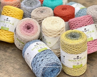 Recycled cotton yarn DMC NOVA VITA 4 Crochet Knitting Macramé