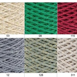 Recycled Yarn NOVA VITA 4 Metallic DMC Crochet Knitting Macramé image 8