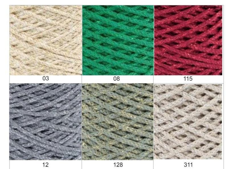 Recycled Yarn NOVA VITA 4 Metallic DMC Crochet Knitting Macramé image 8