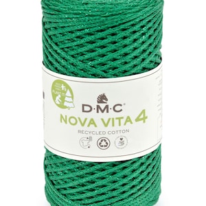 Recycled Yarn NOVA VITA 4 Metallic DMC Crochet Knitting Macramé REF 08
